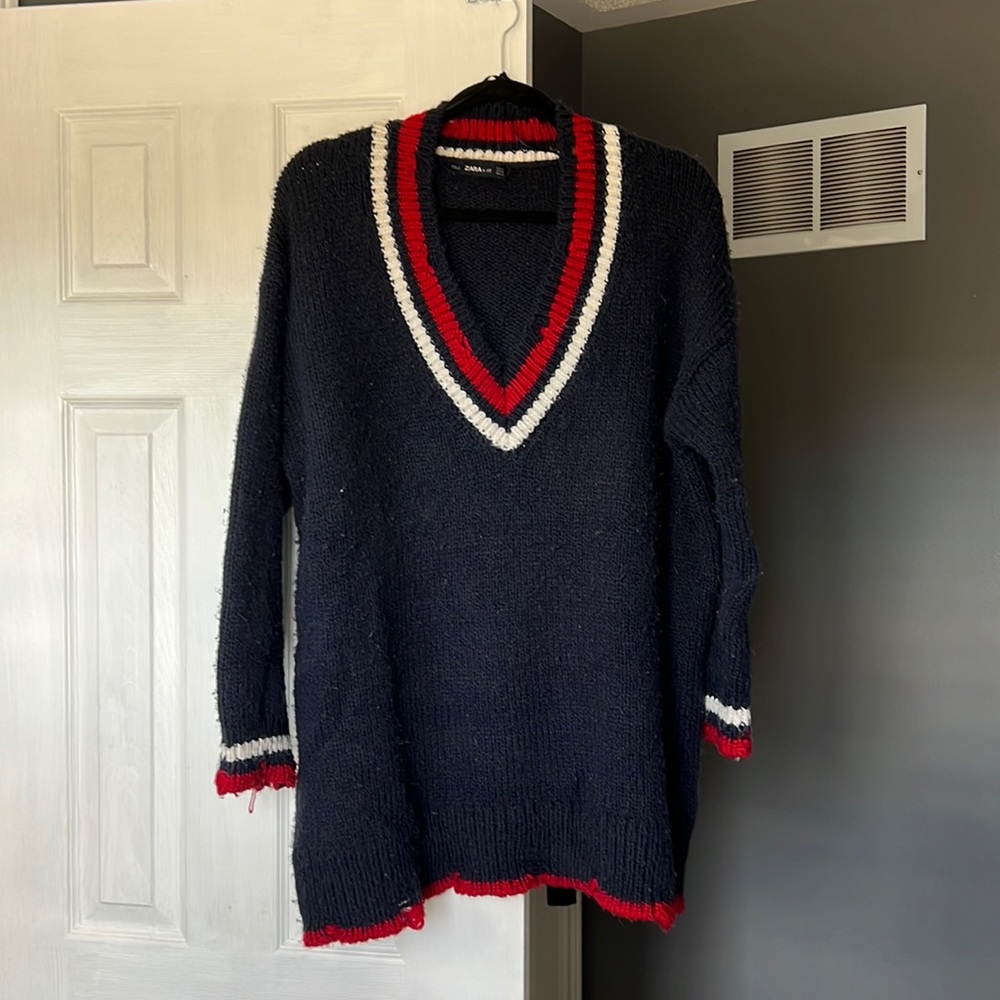 ZARA large knit academia sweater